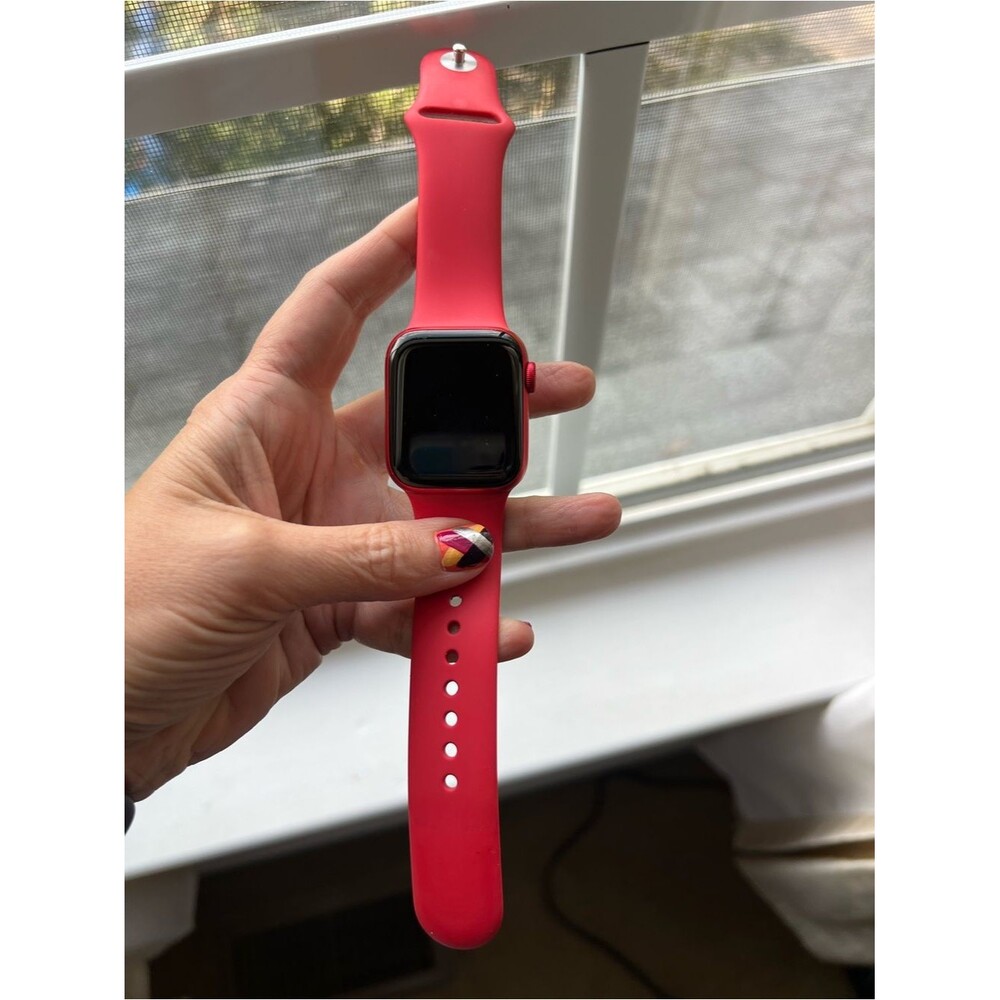 Apple Watch Series 6 40mm Red Aluminum Case Red Sport Band and Charger